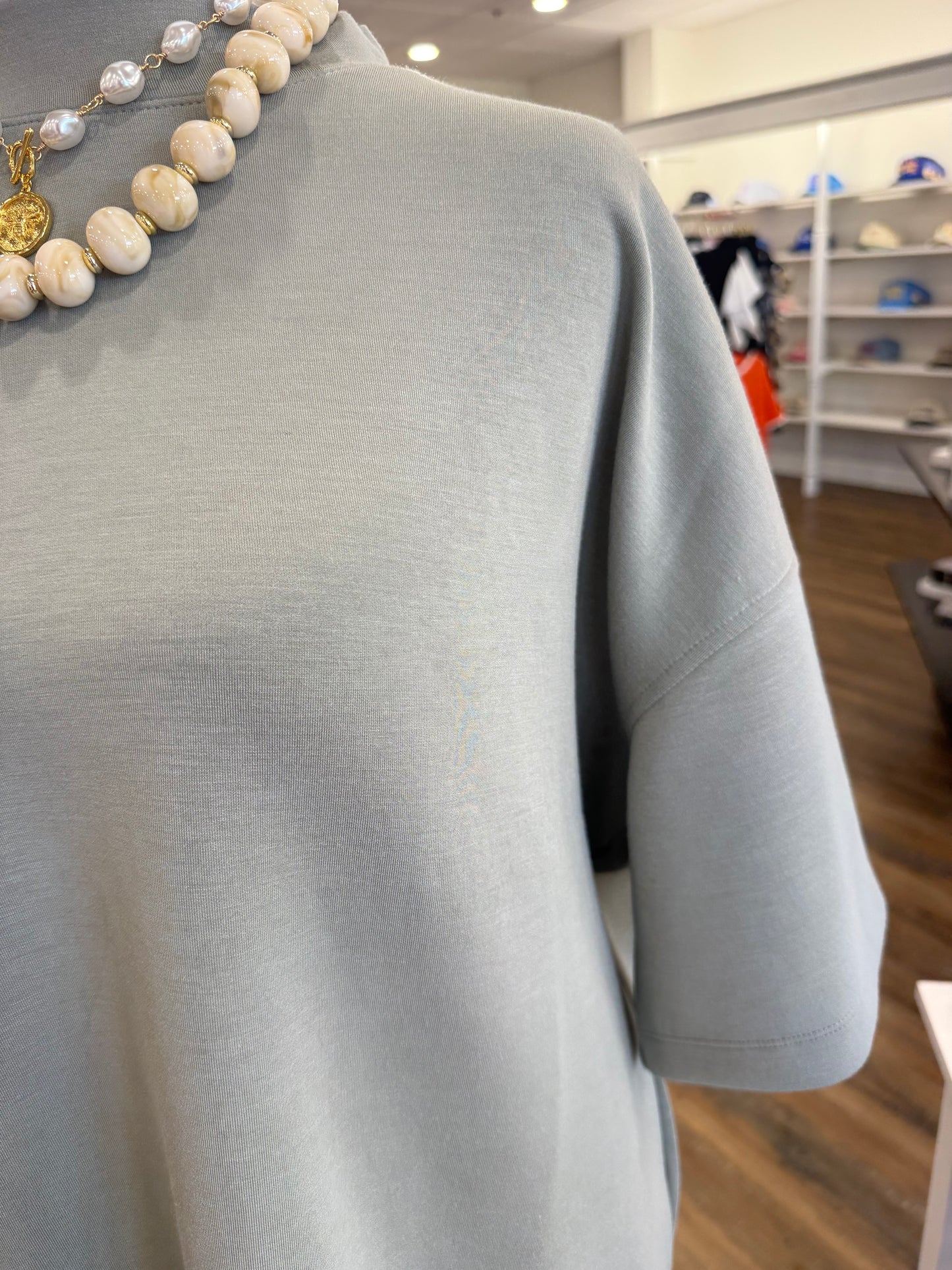 RM- Plus Dusty Sage Scuba Mock Neck