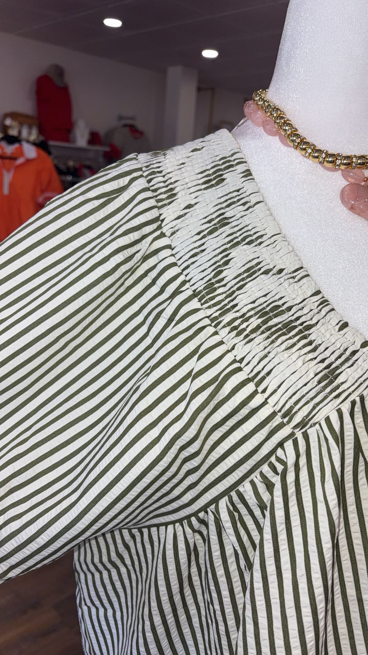 Oddi- Olive V-neck Blouse