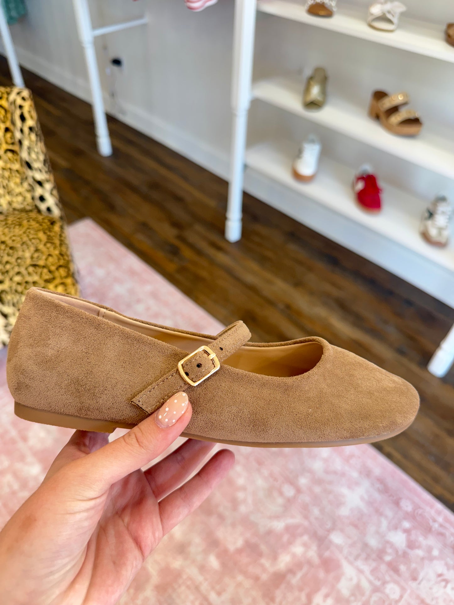PD- Taupe Suede Flats