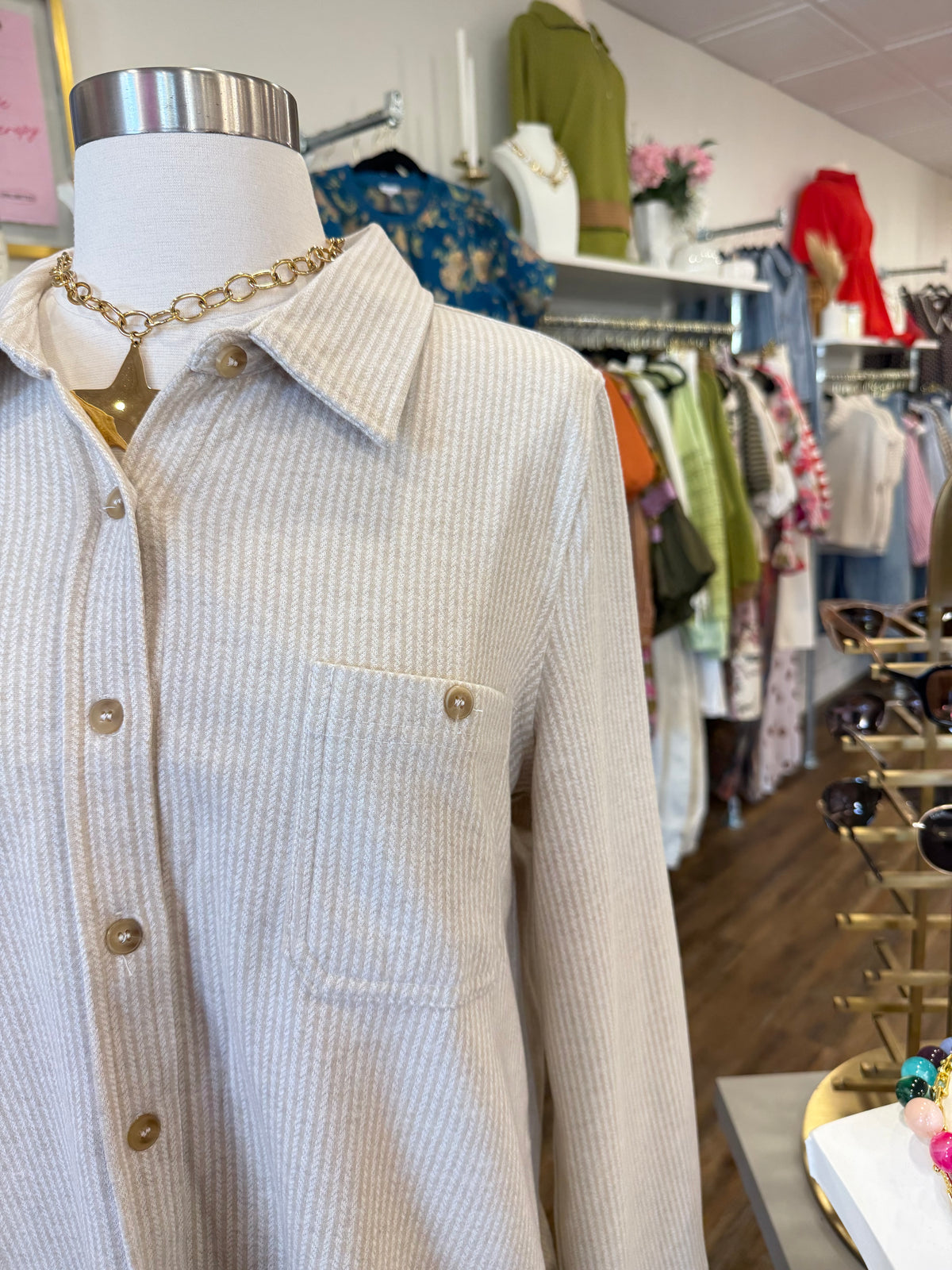 BP- Oatmeal Long Sleeve Button Down