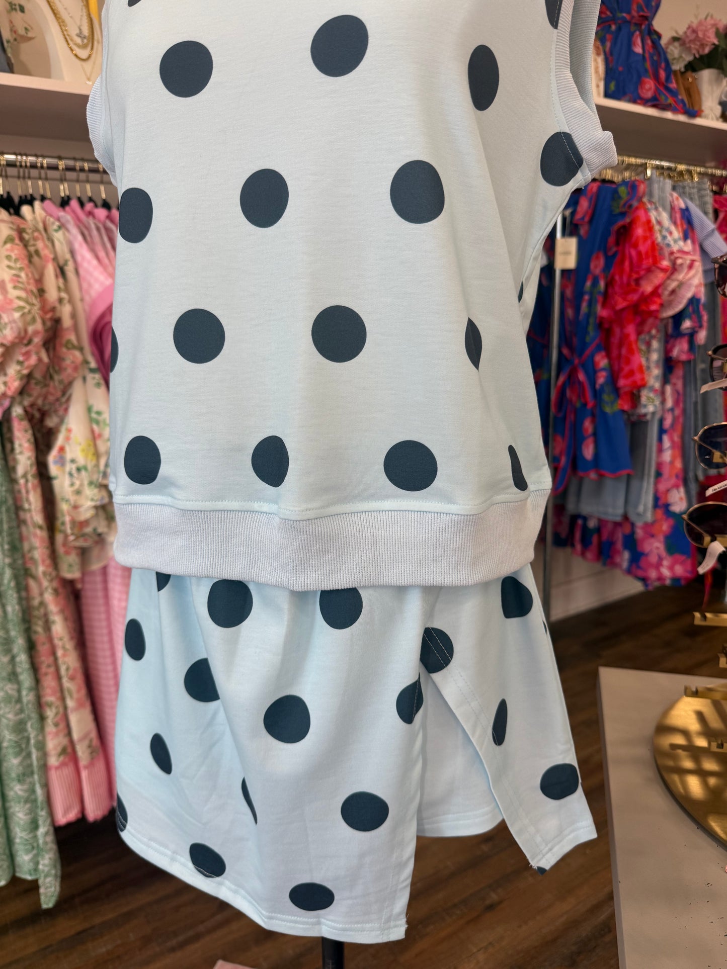 LAS- Blue Polka Dot Set