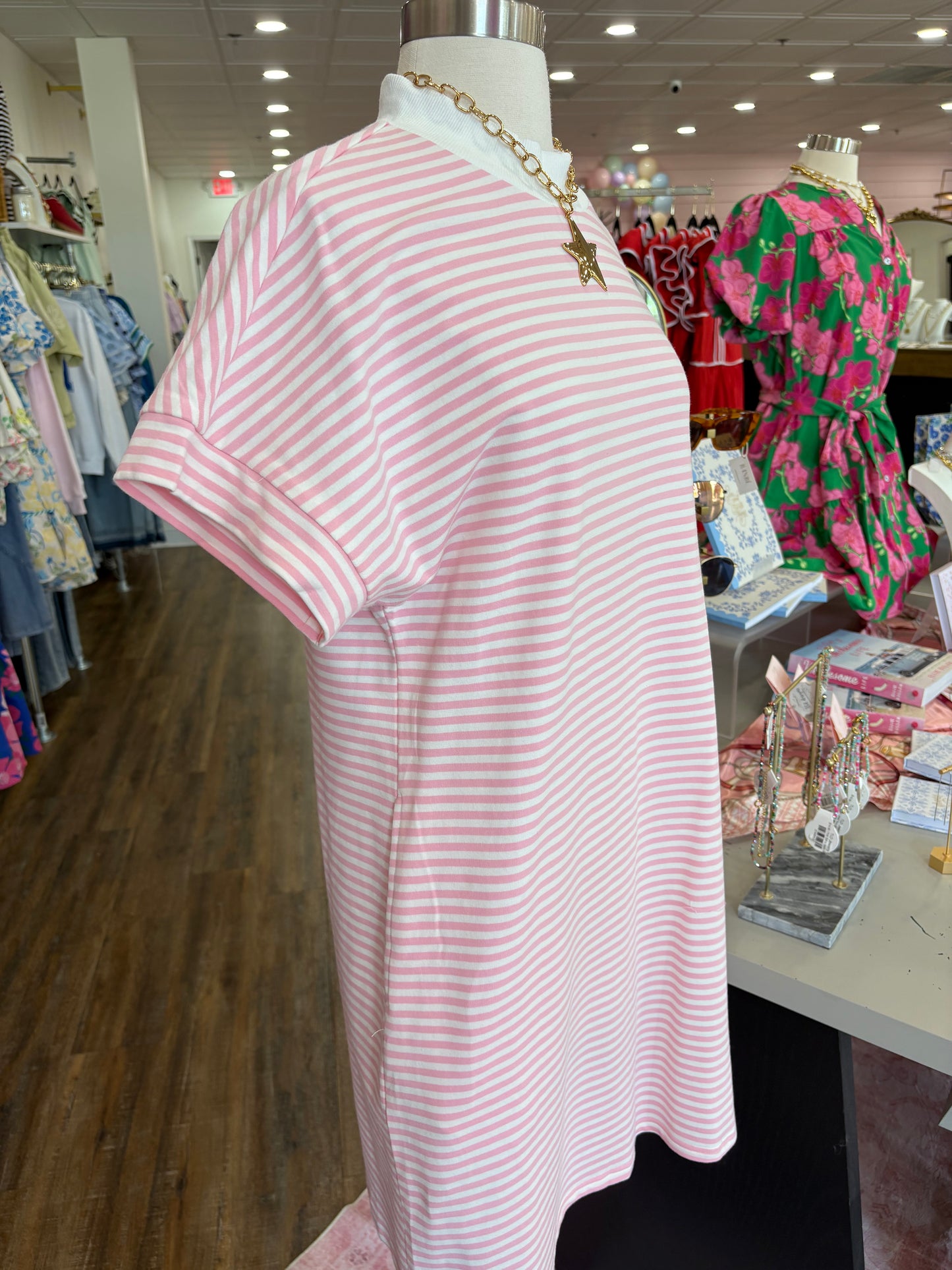 1W- Pink Mock Neck Dress