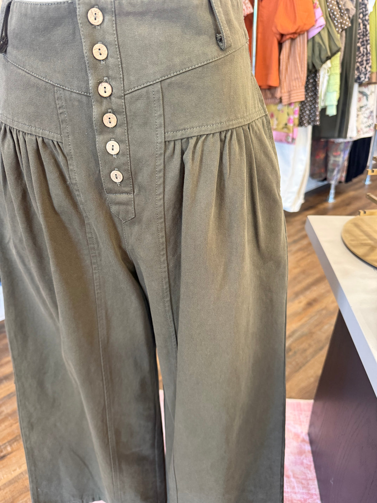 D&R- Army Green Cotton Twill Pants
