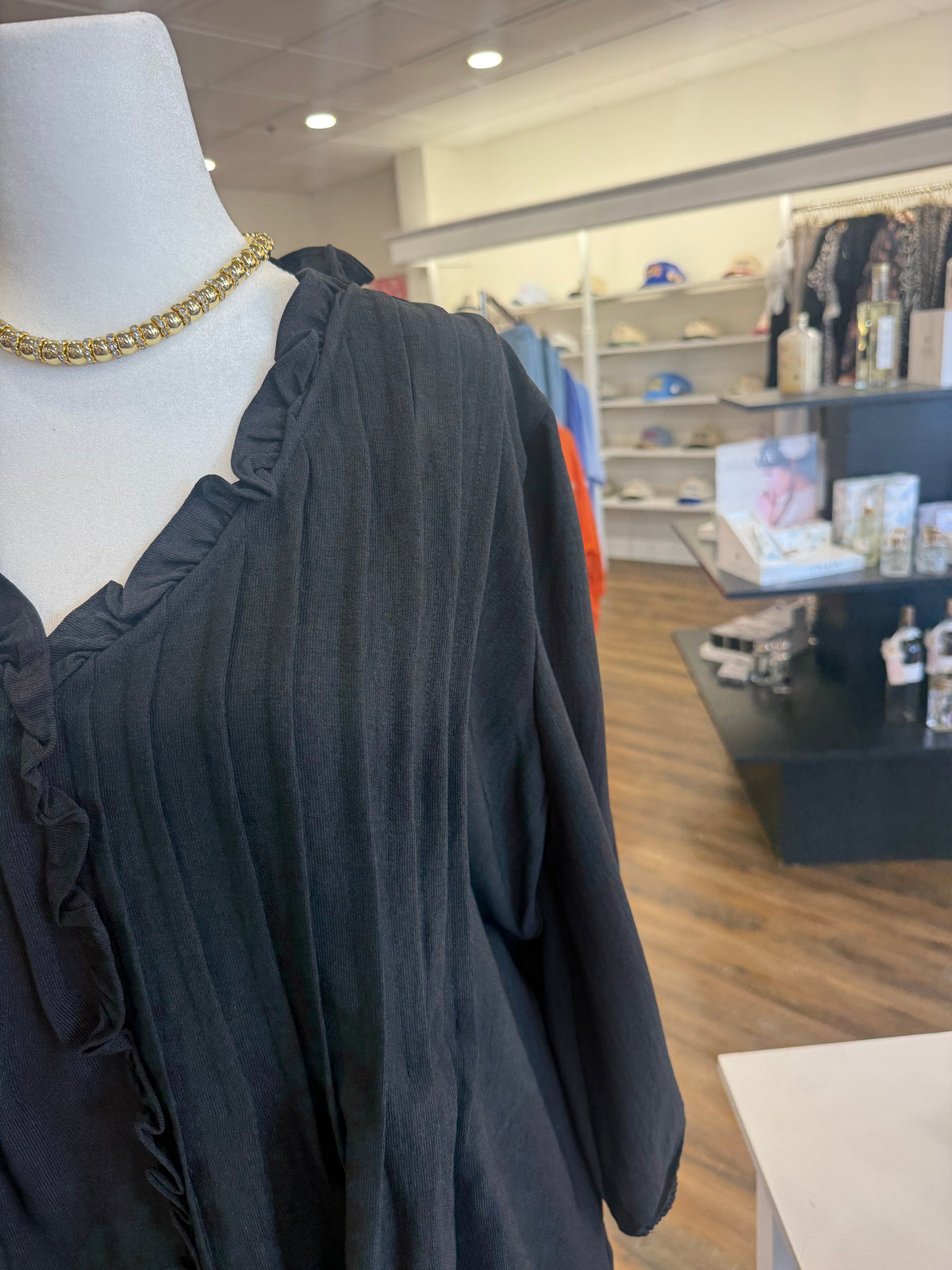 BP- Plus Black Ruffle Top