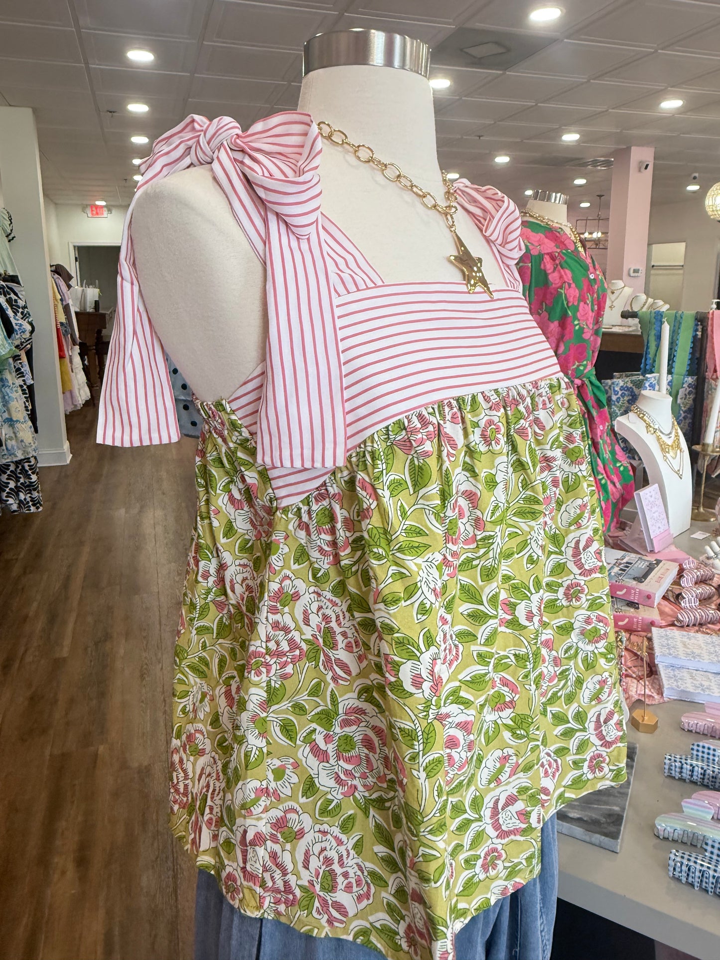LAS- Pink Babydoll Tank Top