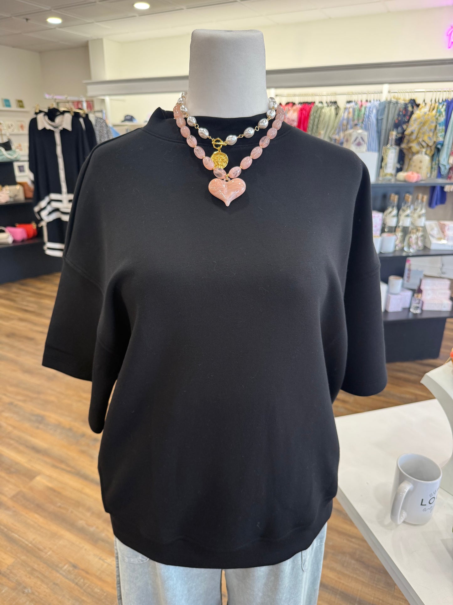 RM- Plus Black Scuba Top