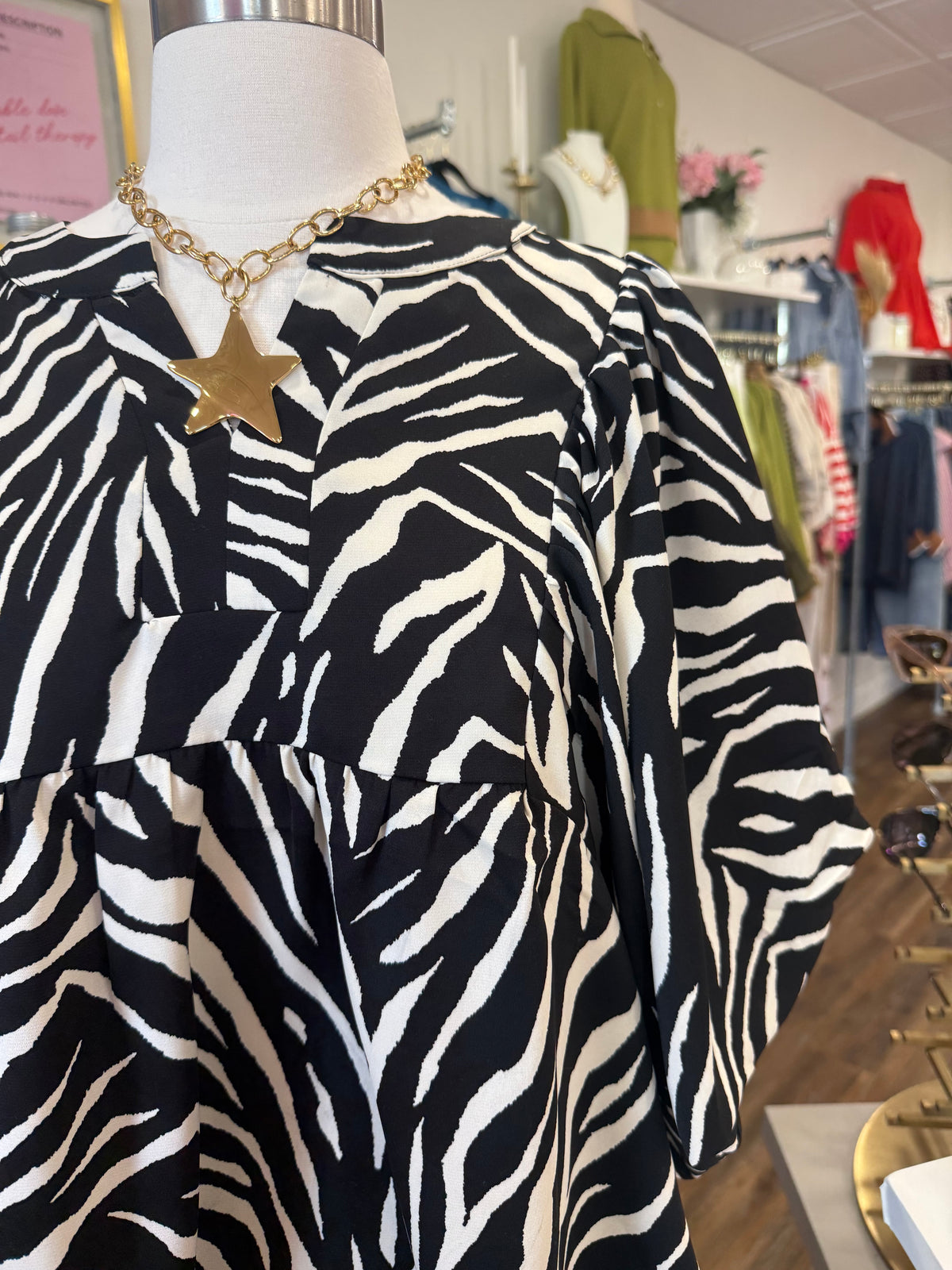 Oddi- Zebra V-neck Top