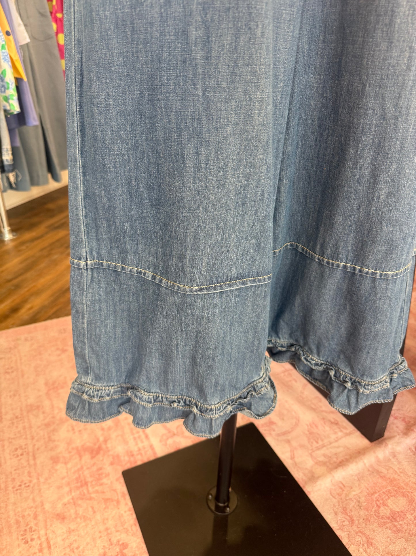 Bluivy- Denim Ruffled Hem Jeans