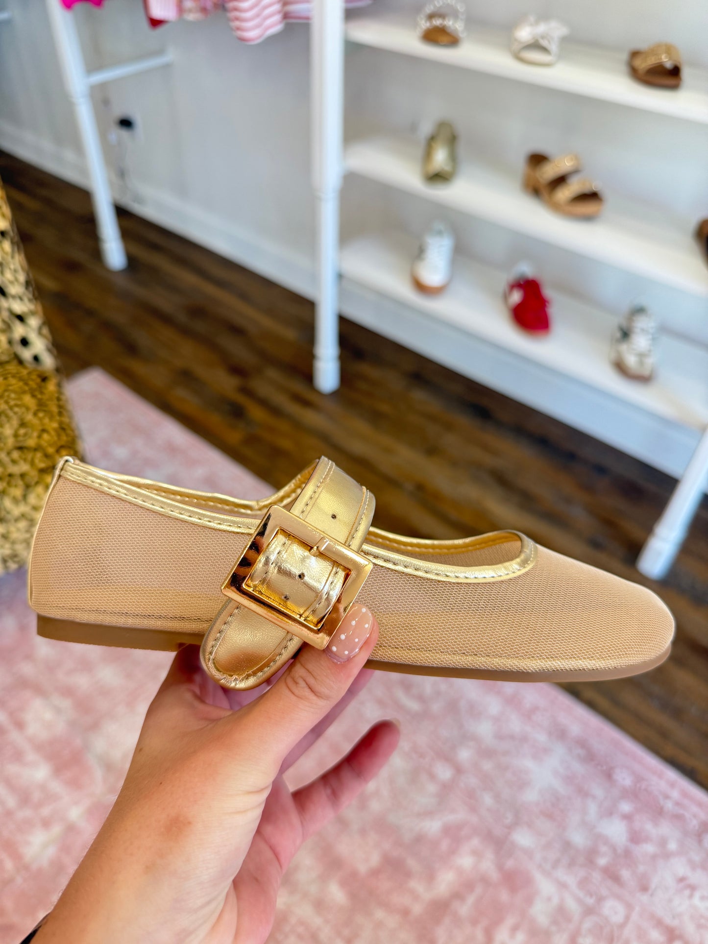PD- Gold Faye Flats
