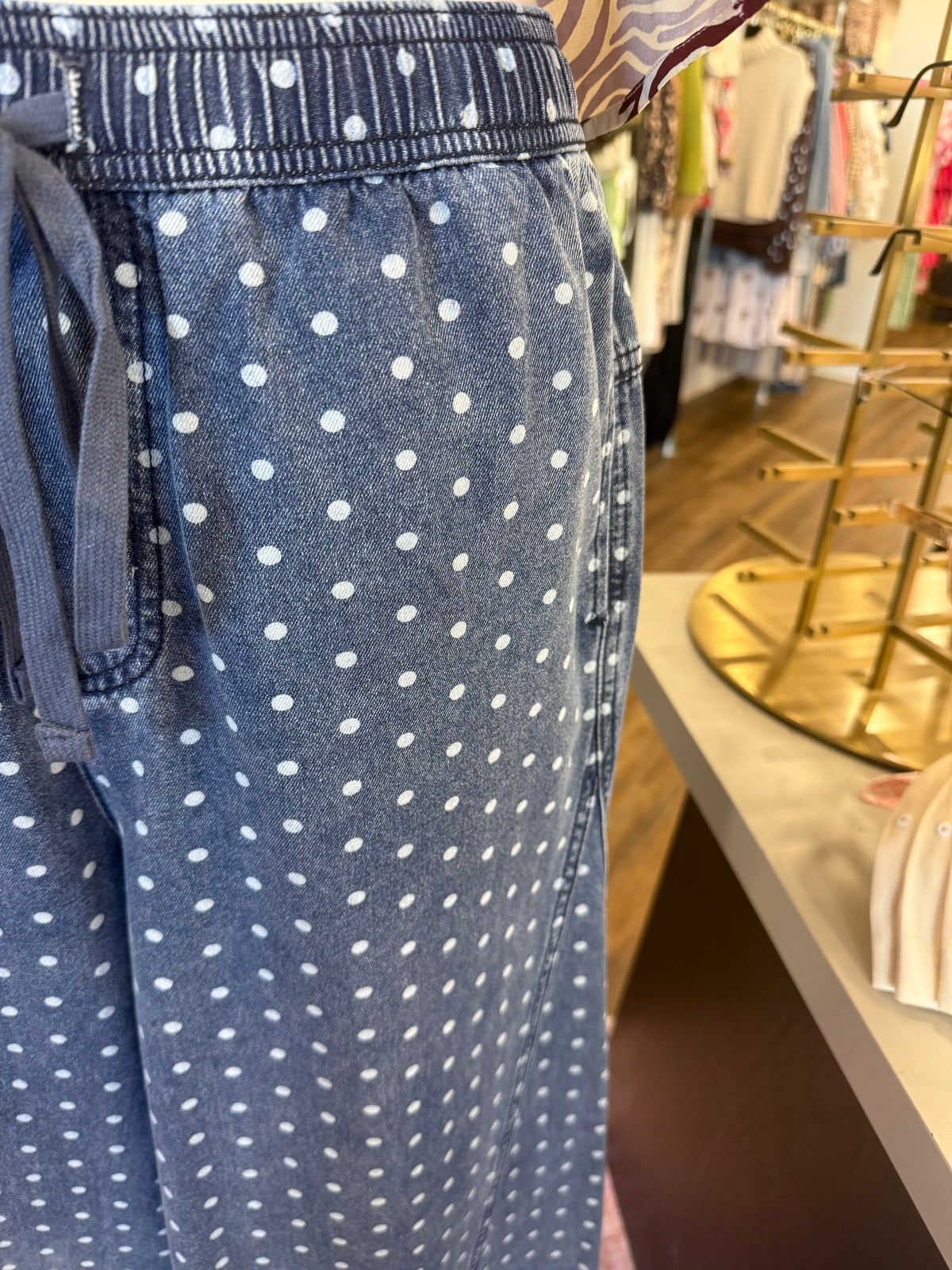 HM- Light Denim Polka Dot Pants