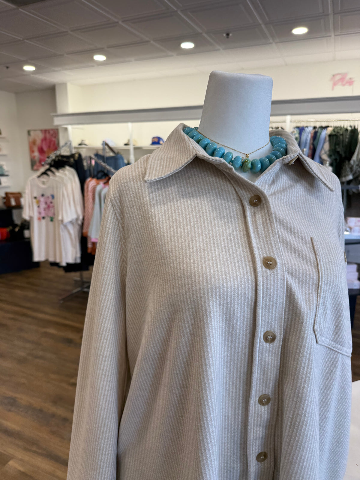 BP- Plus Oatmeal Long Sleeve Button Down