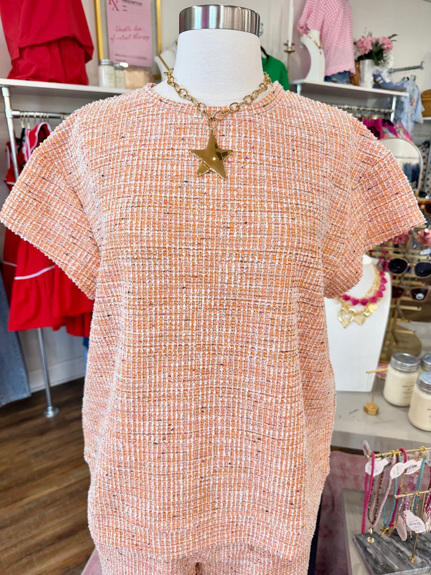 See & Be Seen- Orange Boucle Textured Set