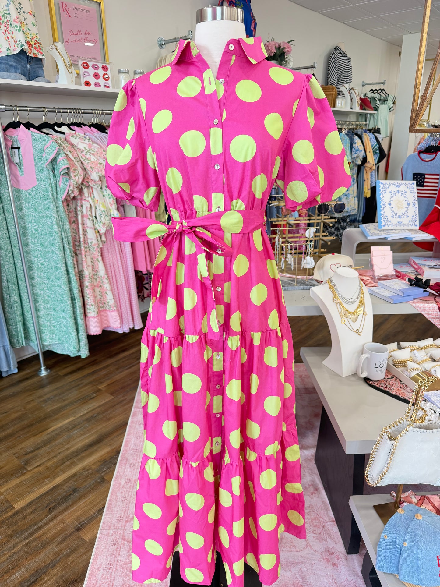 PL- Hot Pink & Green Maxi