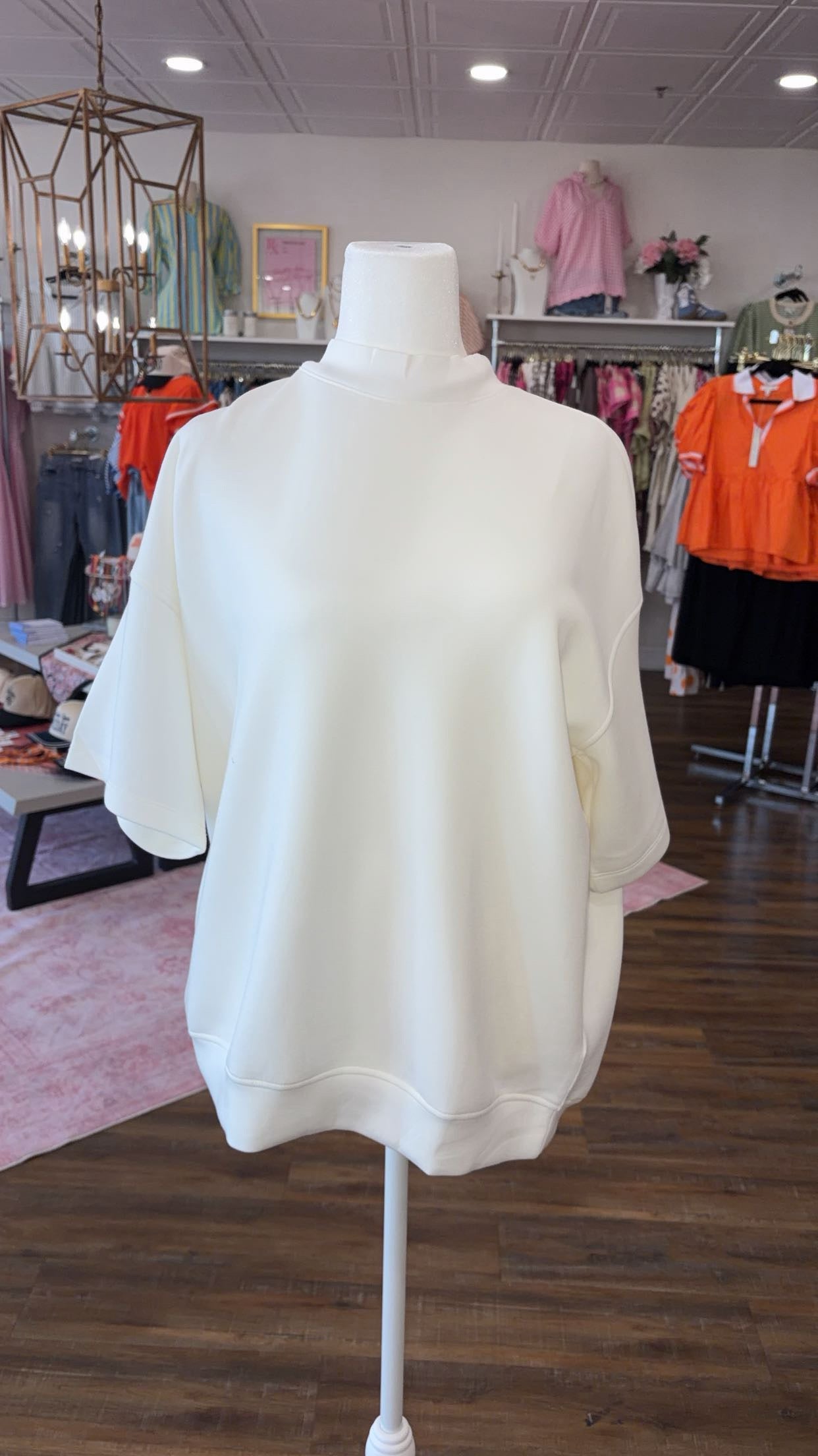 RM- Plus Cream Scuba Mock Neck
