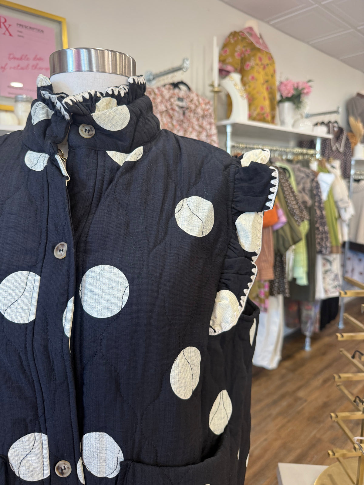 Umgee- Black Polka Dot Vest