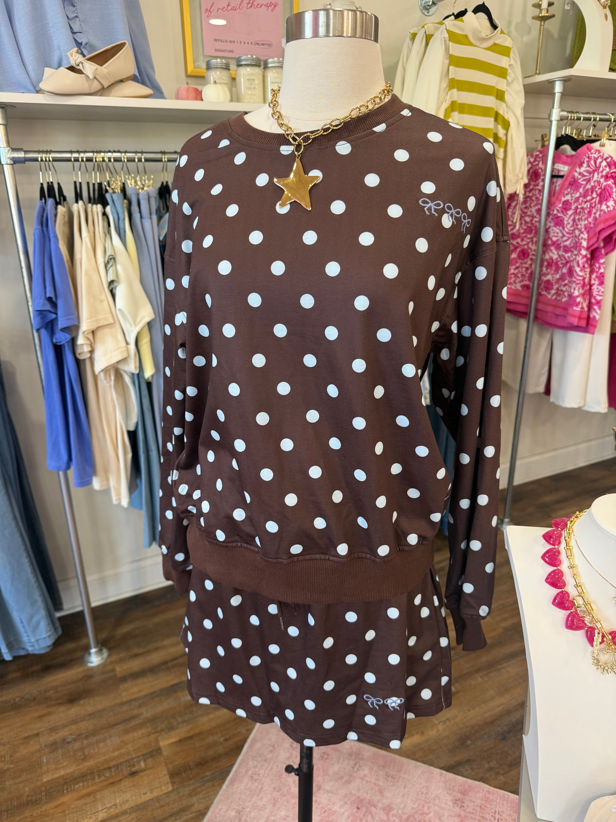 LAS- Brown Polka Dot Set