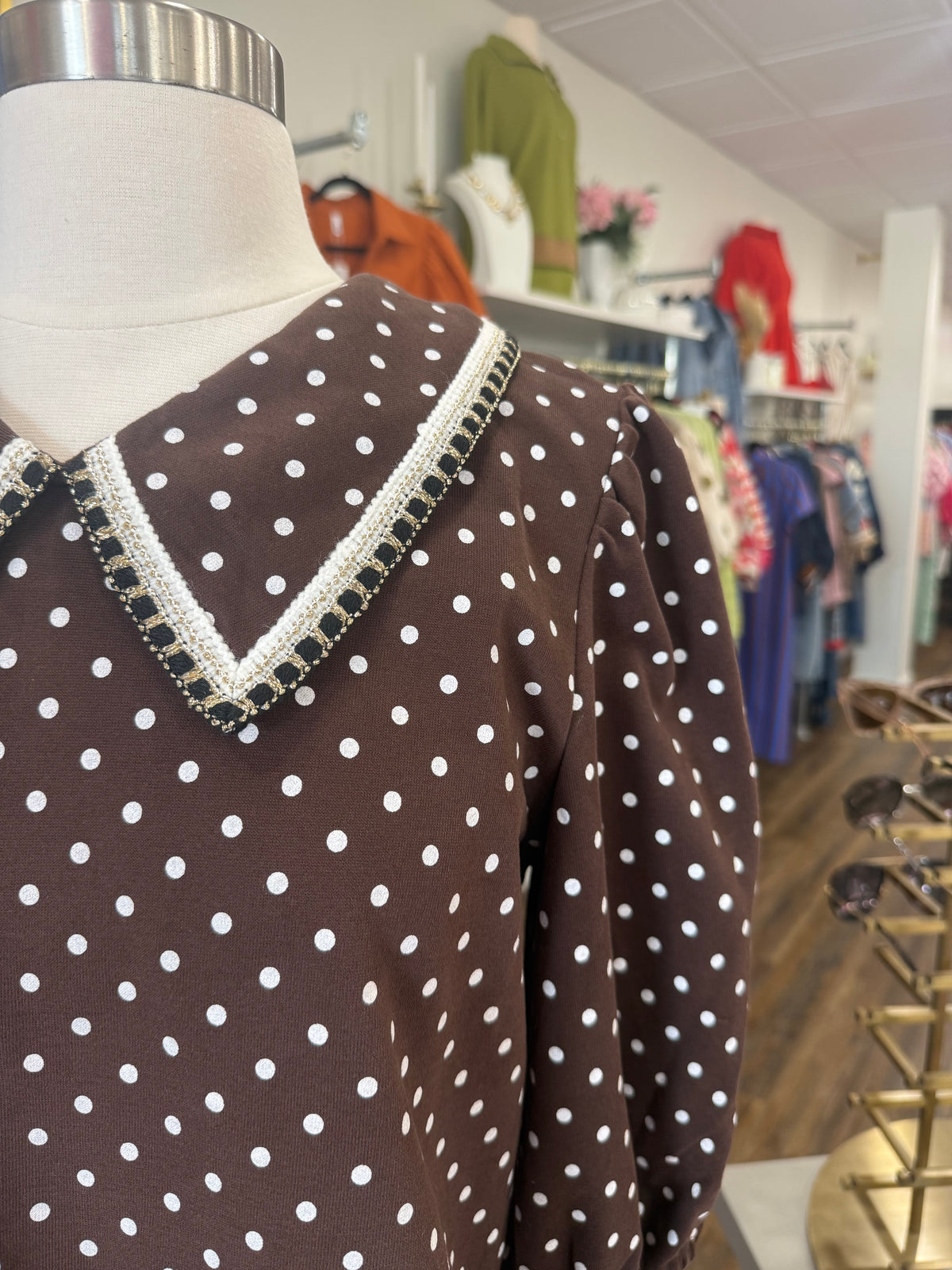 VOY- Brown Frenchterry Top