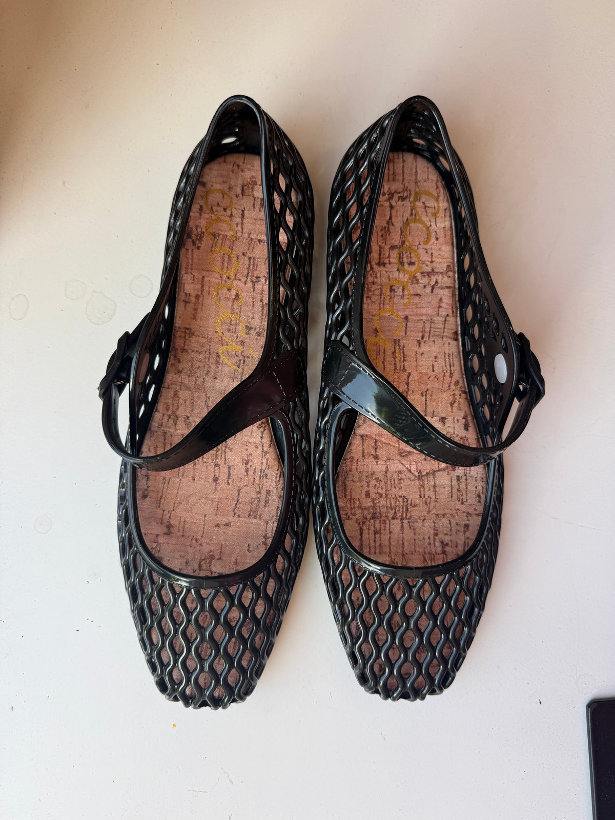 Oliccui- Black Square Toe Jelly Flat