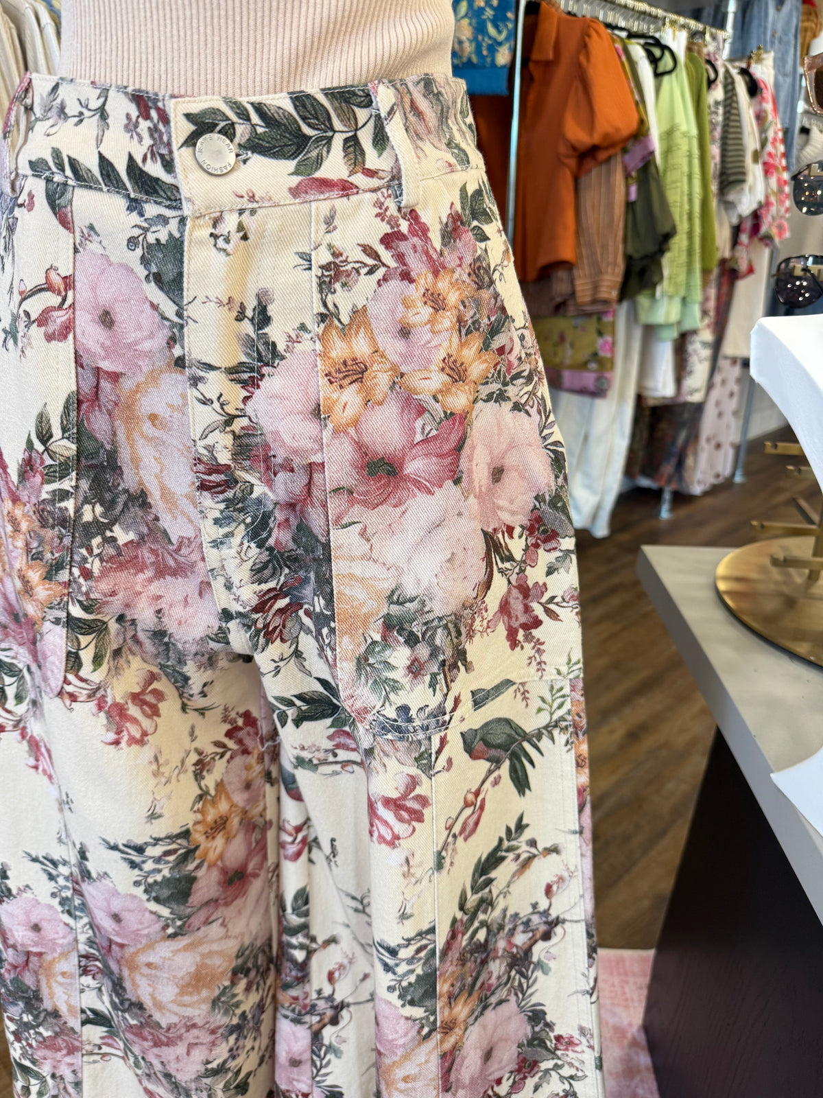 D&D- Cream Floral Pants