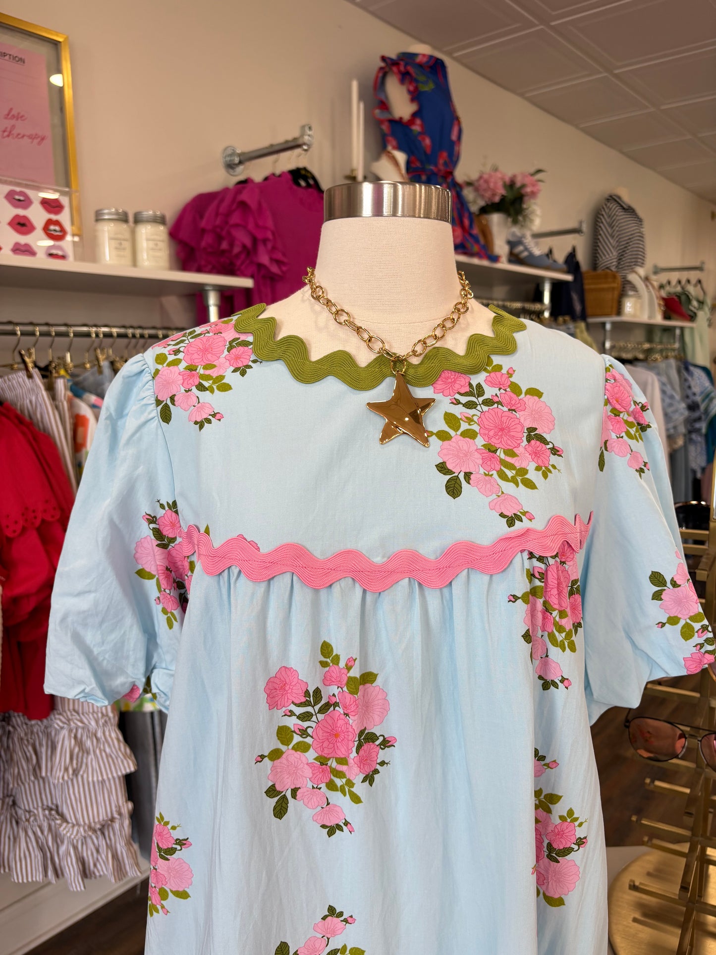 LAS- Floral Ricrac Bubble Dress