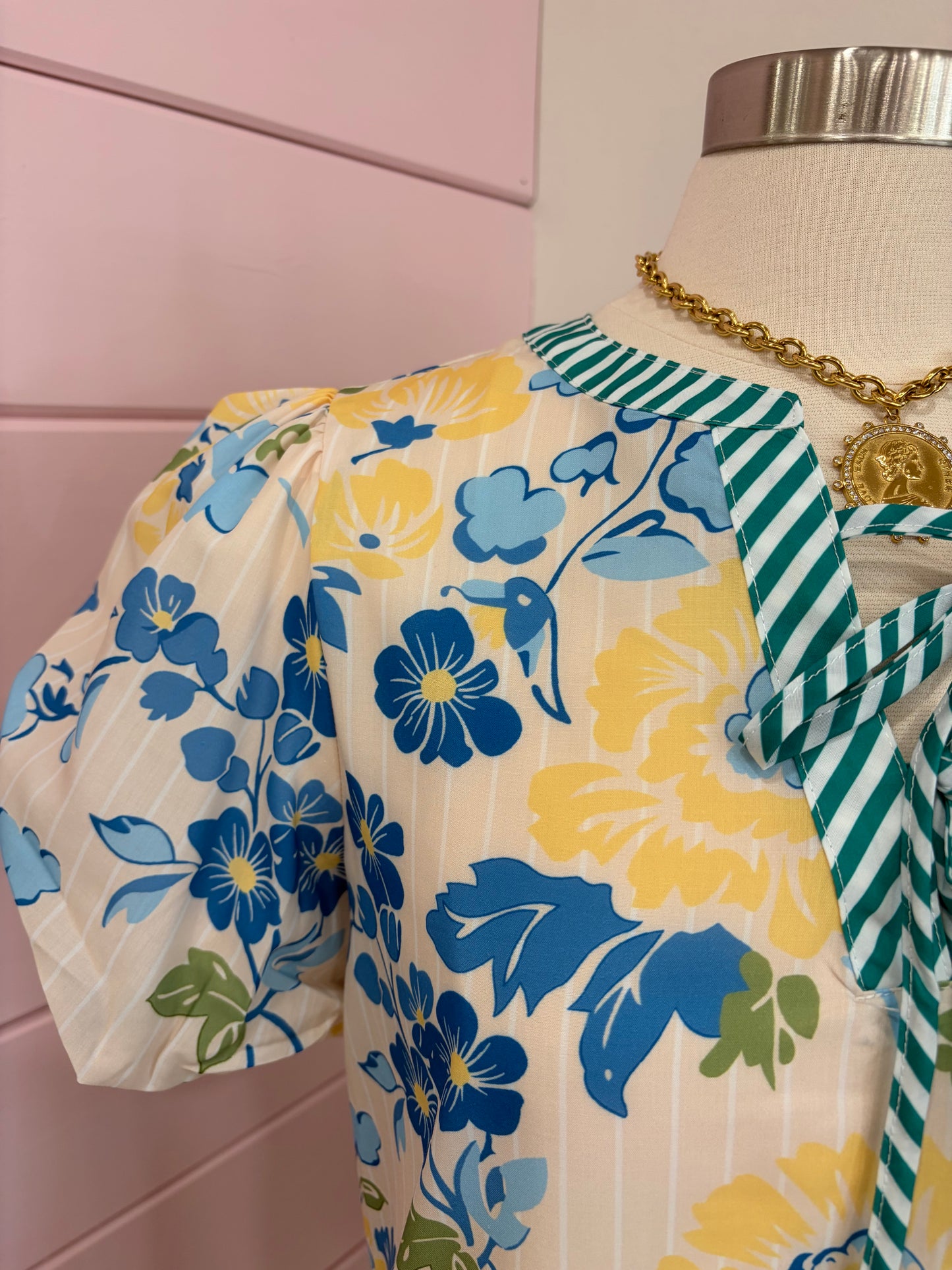 Aapparella- Blue Floral Print Dress