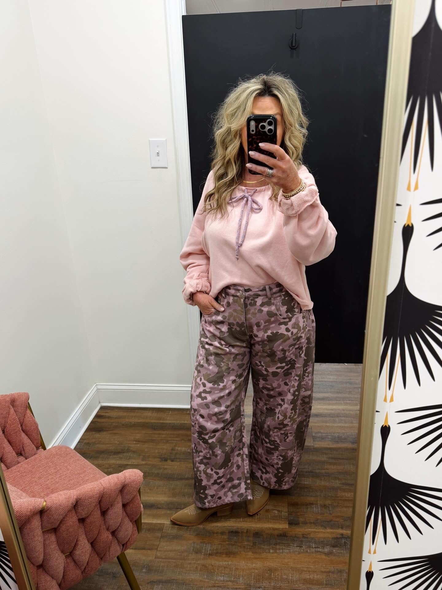 Autumn Rose Camo Barrel Pants