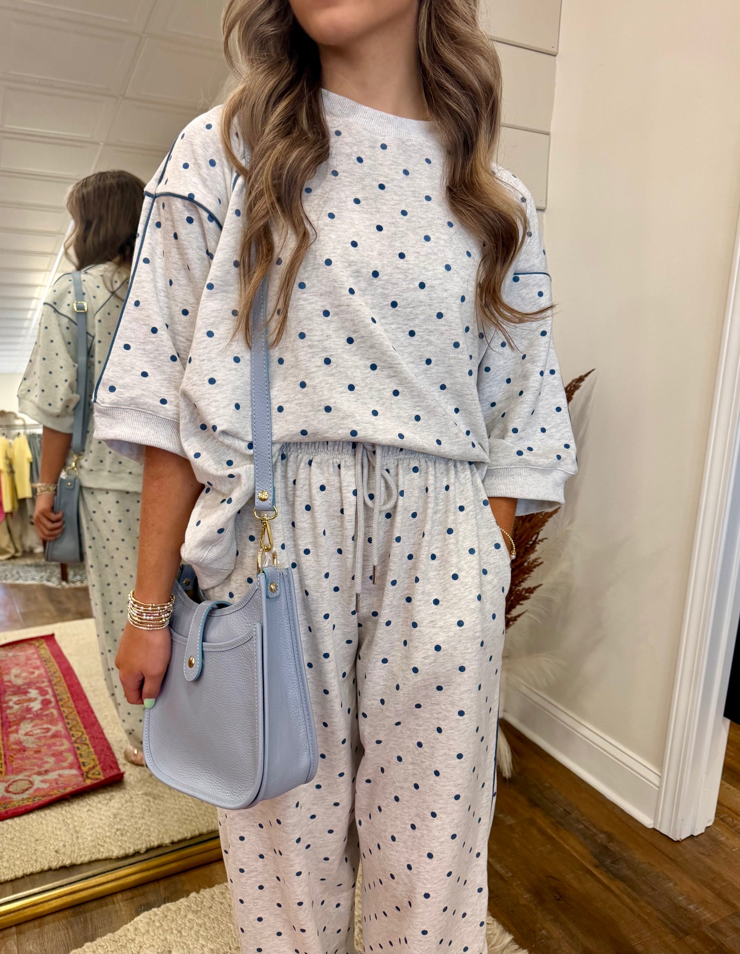 Piping & Mini Dot Terry Top