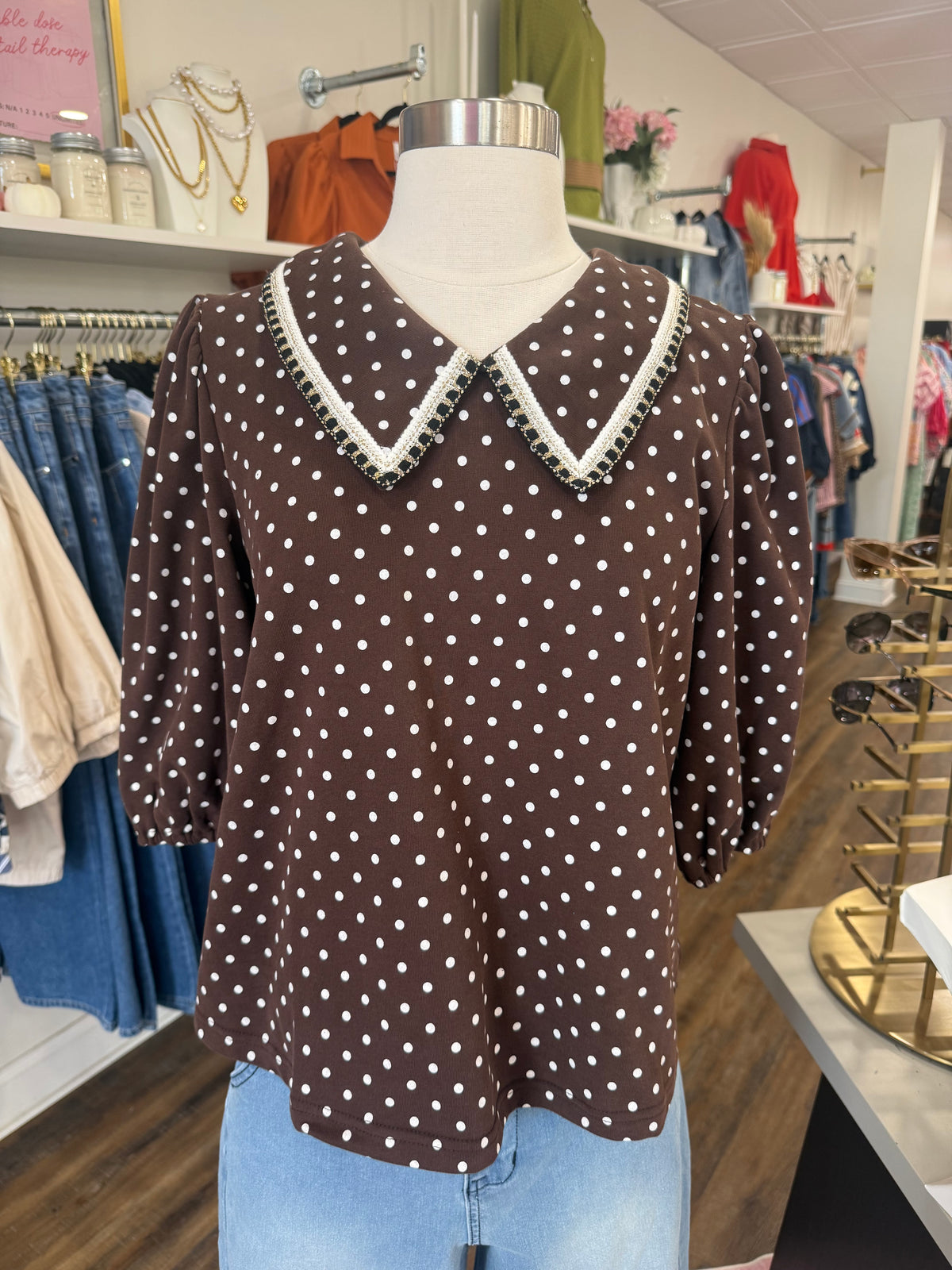 VOY- Brown Frenchterry Top