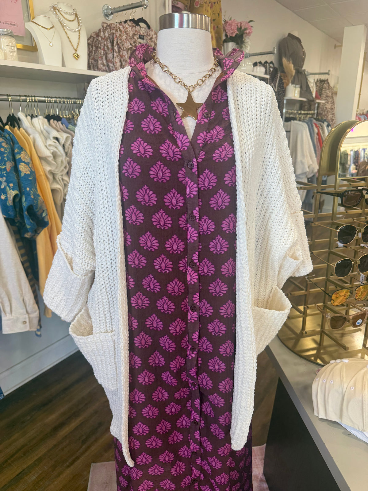 POL- Cream Roomy Fit Cardi