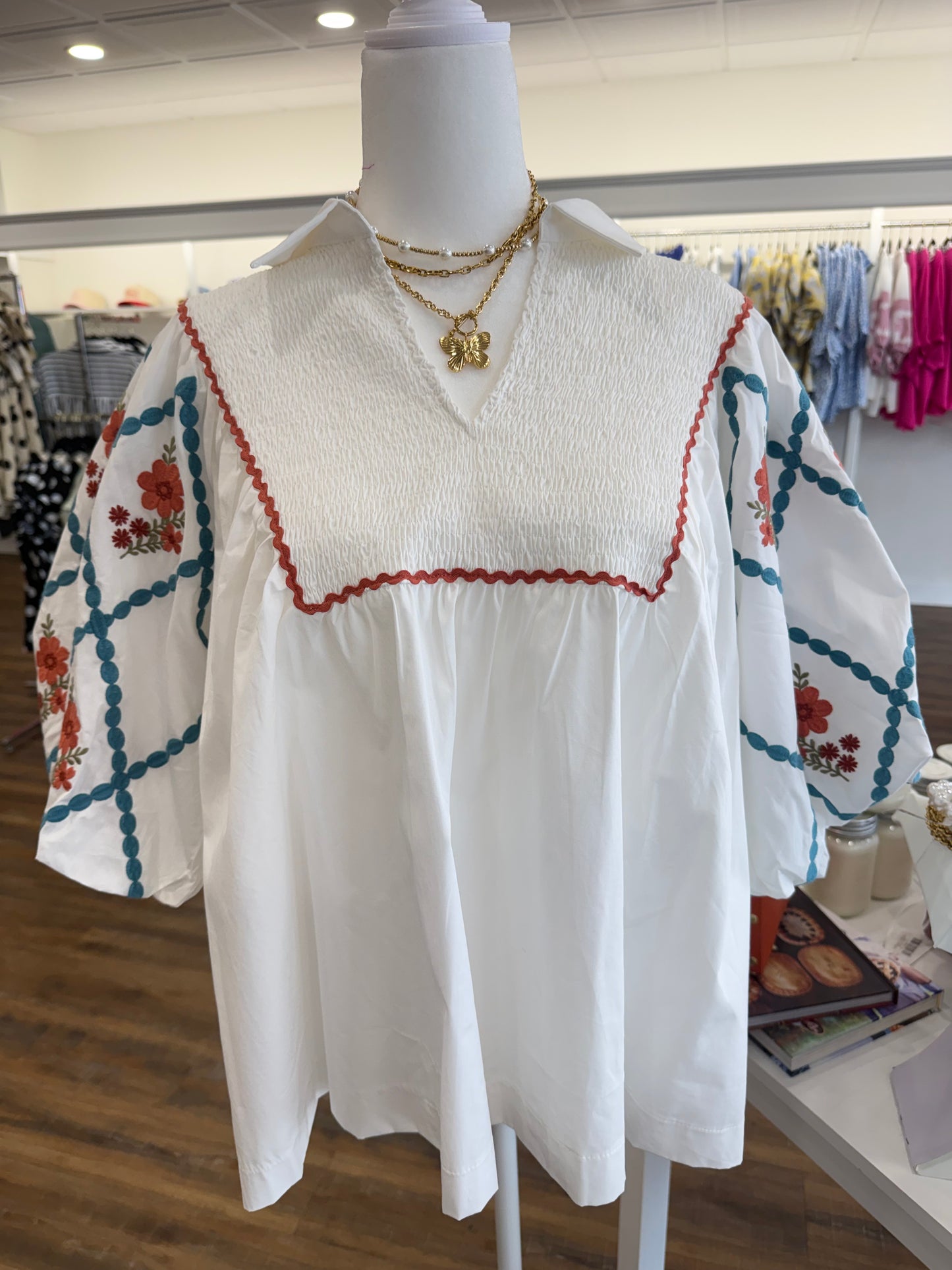 Oddi- White Cotton Poplin Top