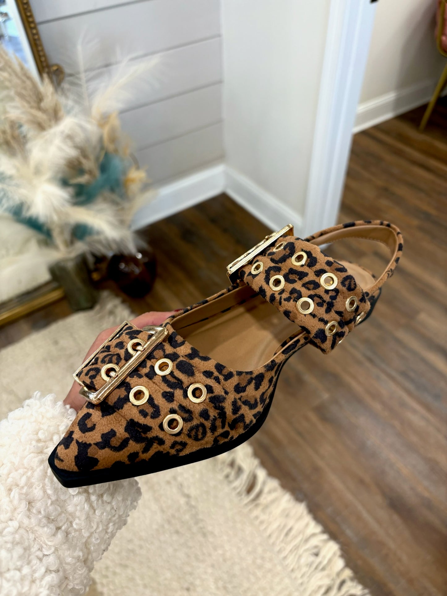 Buckled Leopard Sandal