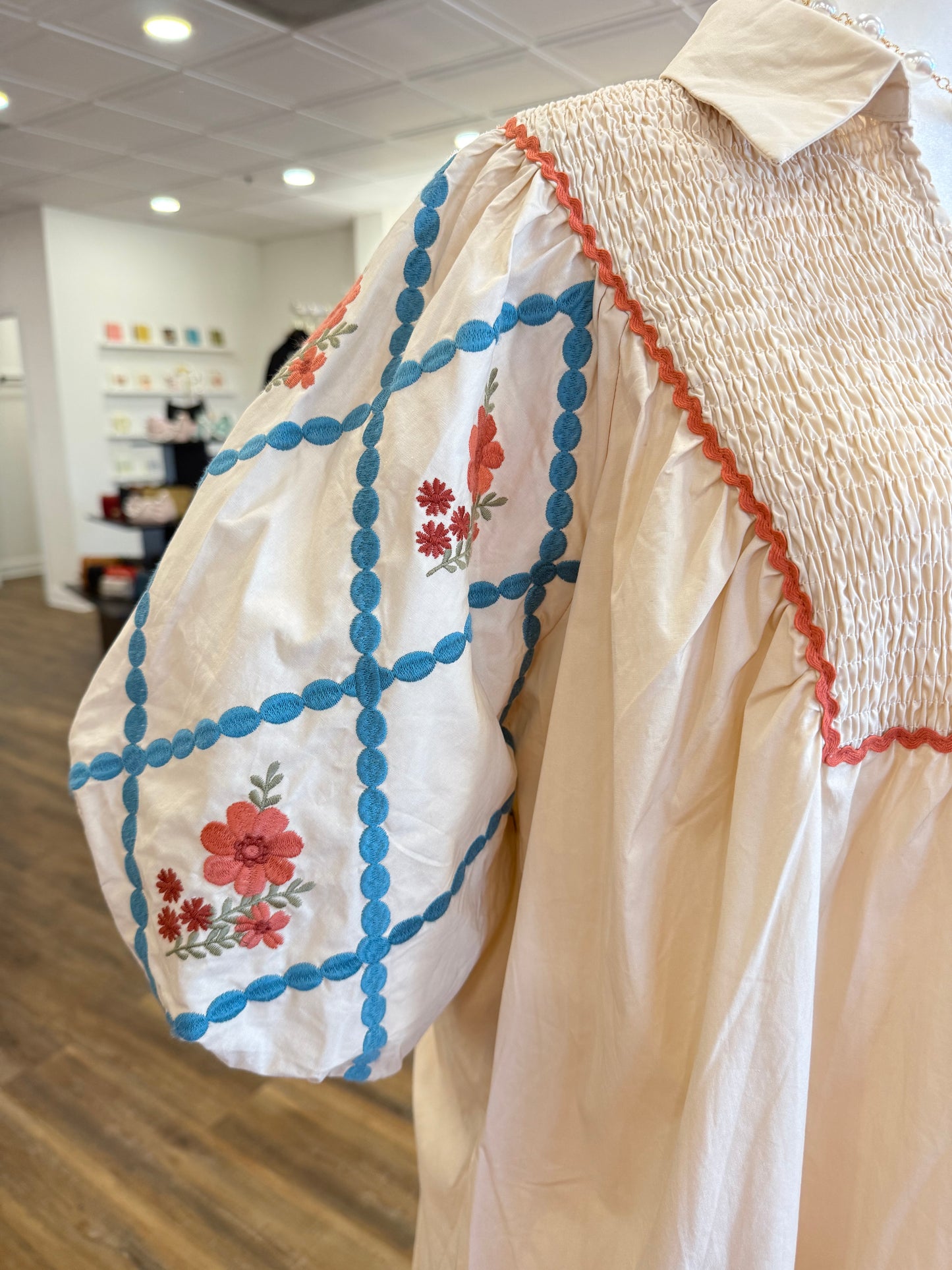 Oddi- Cream Cotton Poplin Dress