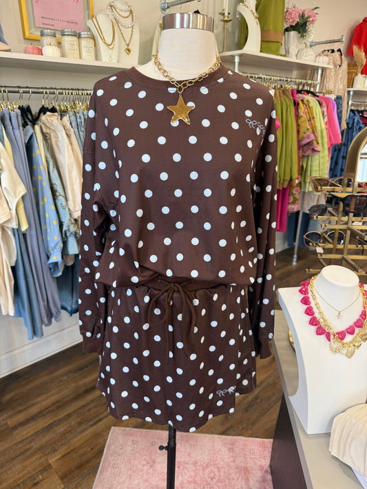 LAS- Brown Polka Dot Set