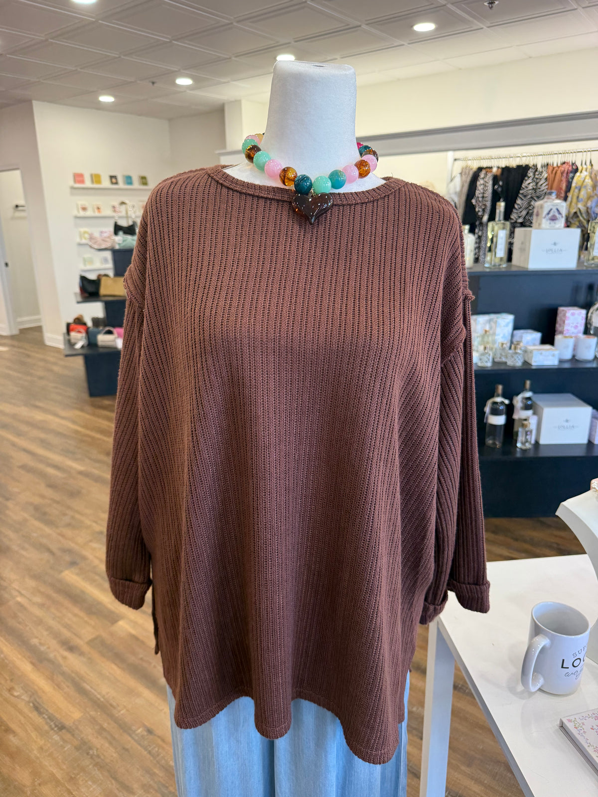 S+S- Plus Brown Knit Top