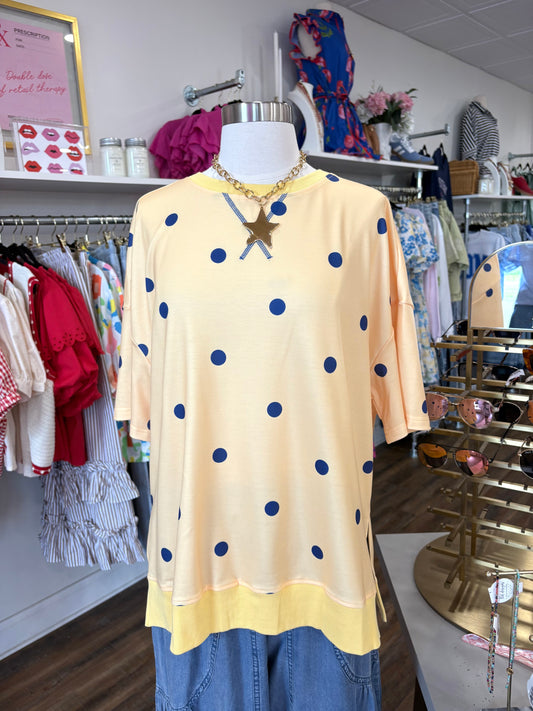 LAS- Yellow Polka Dot Blouse