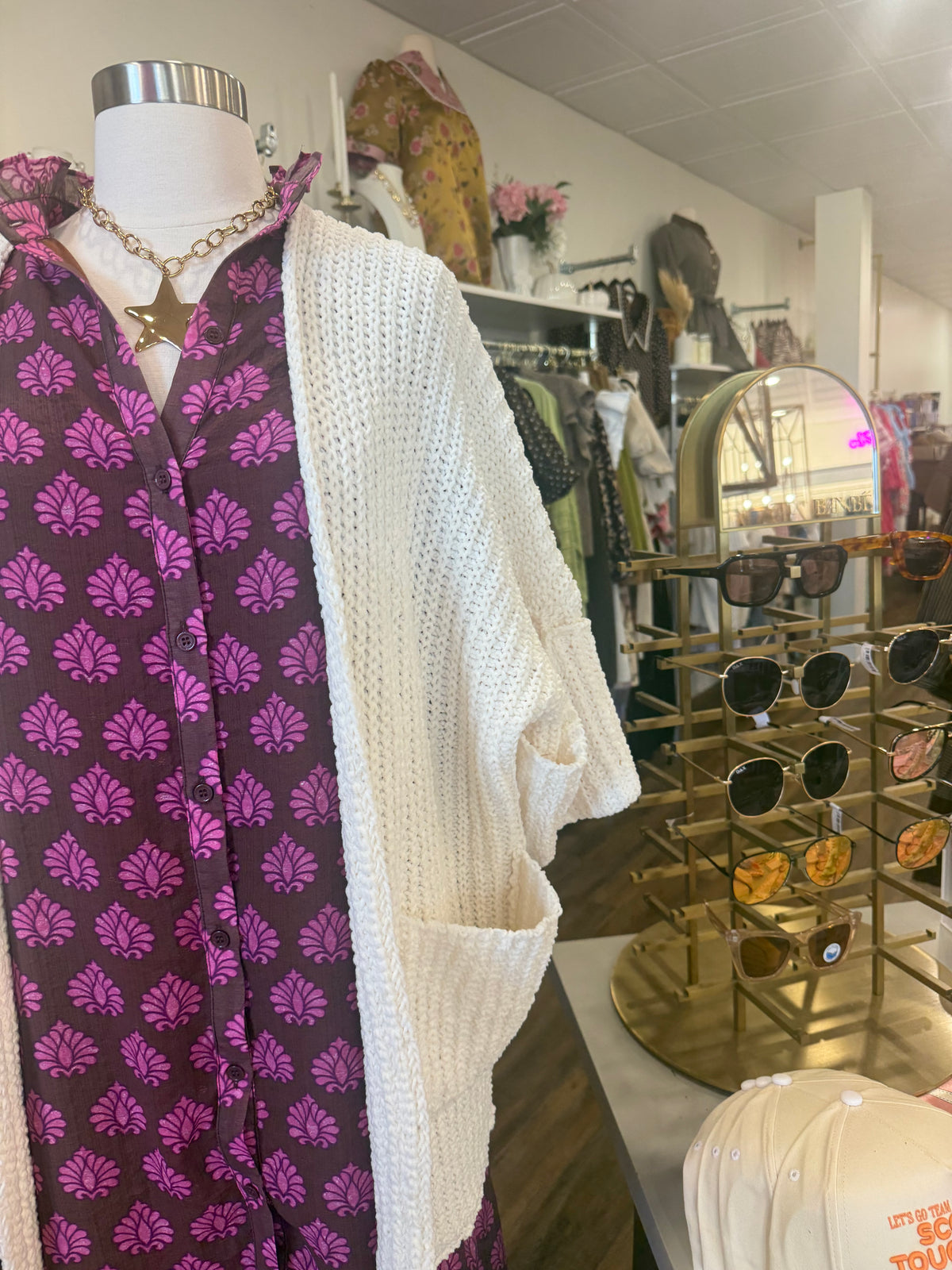 POL- Cream Roomy Fit Cardi