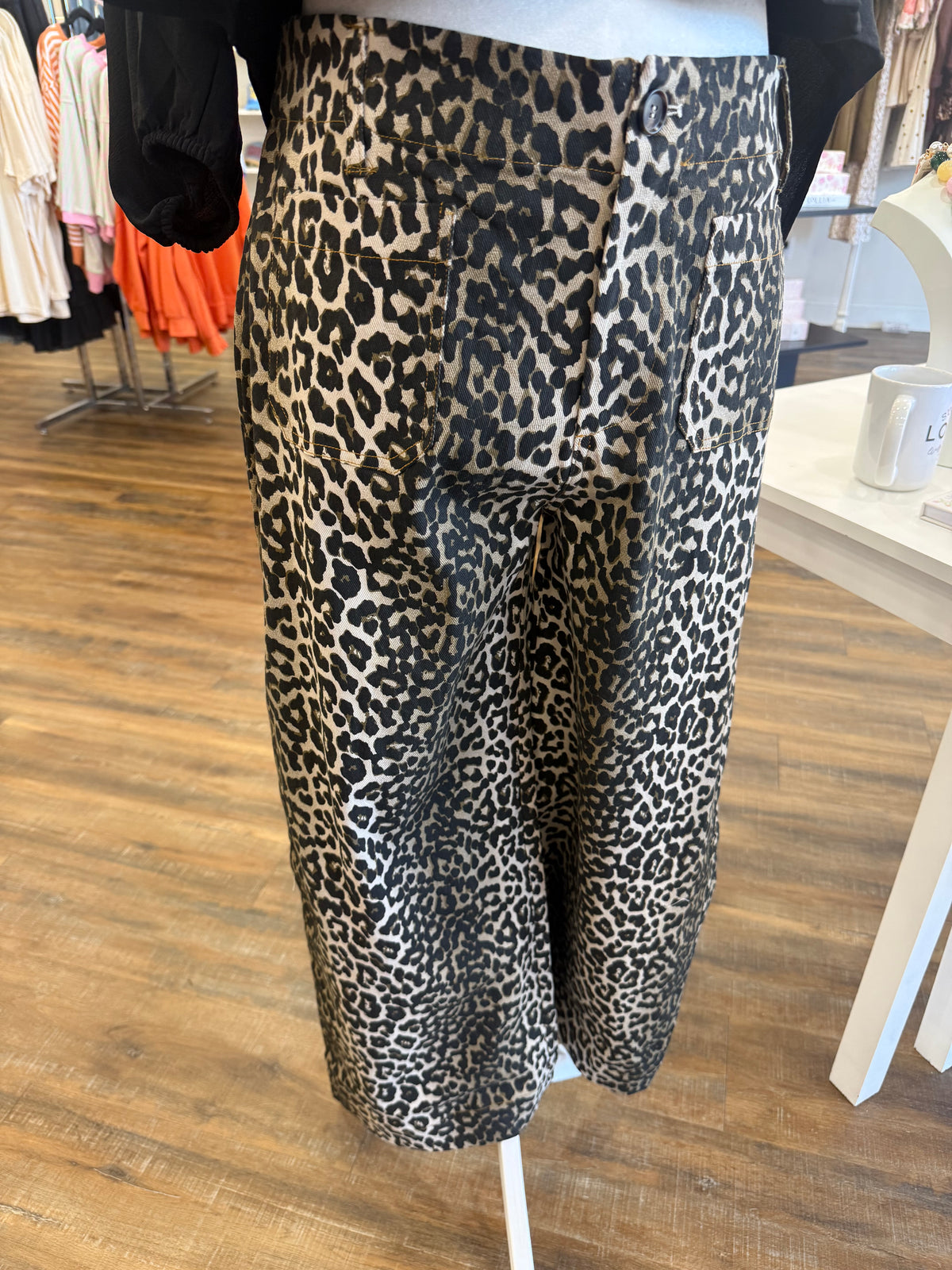 Umgee- Plus Leopard High Rise Pants