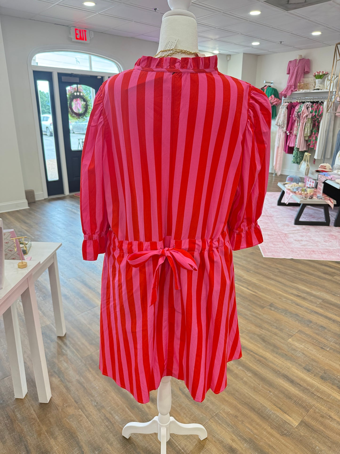 1W- Plus Red Stripe Dress
