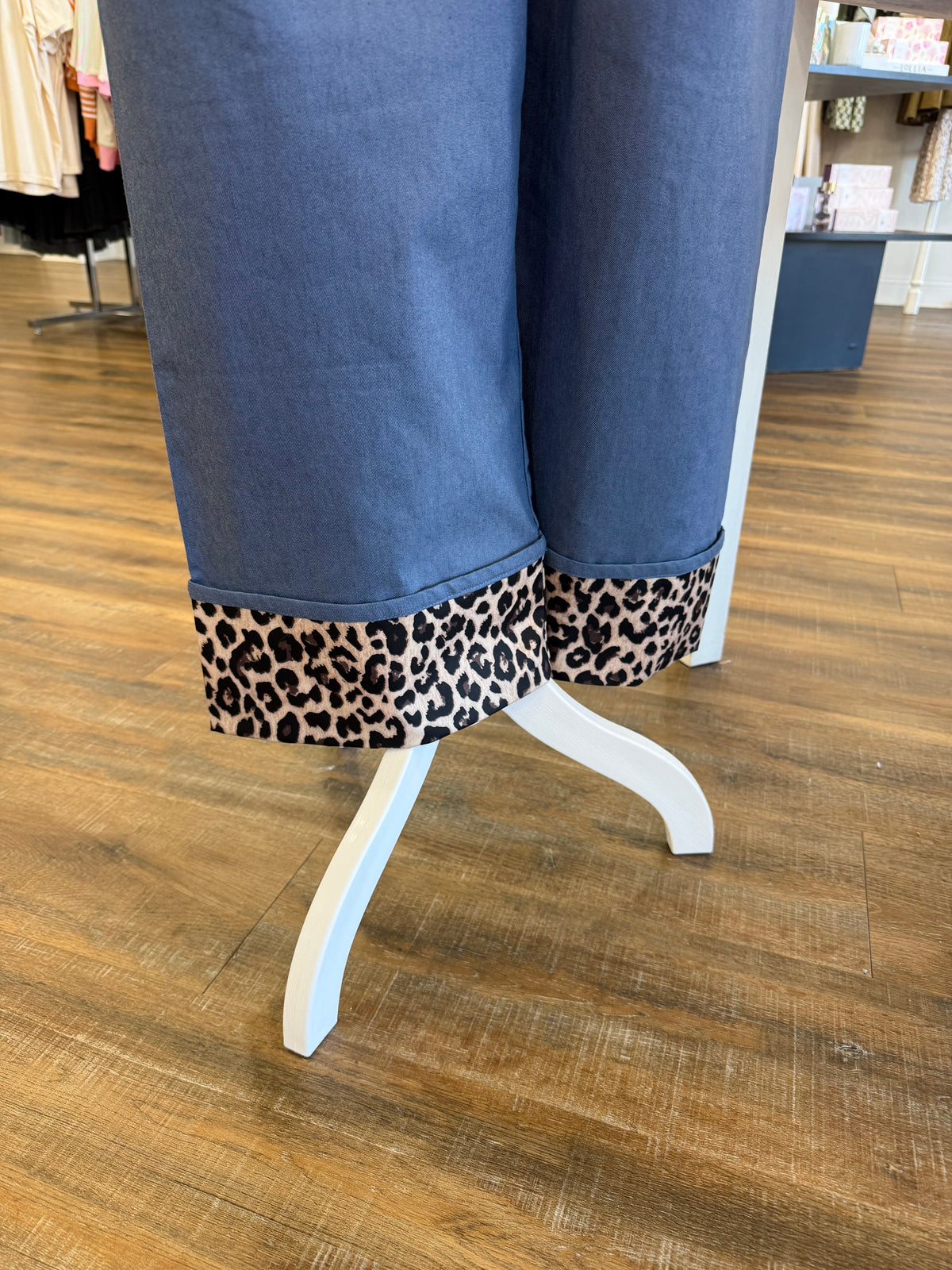 GI- Plus Denim Leopard Cuff Pants