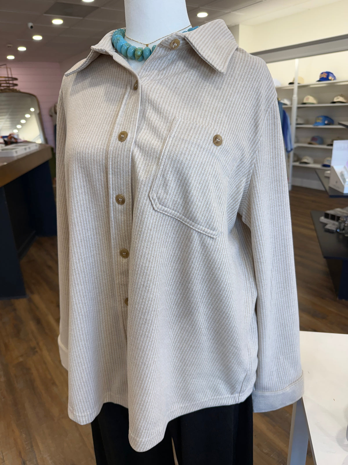 BP- Plus Oatmeal Long Sleeve Button Down