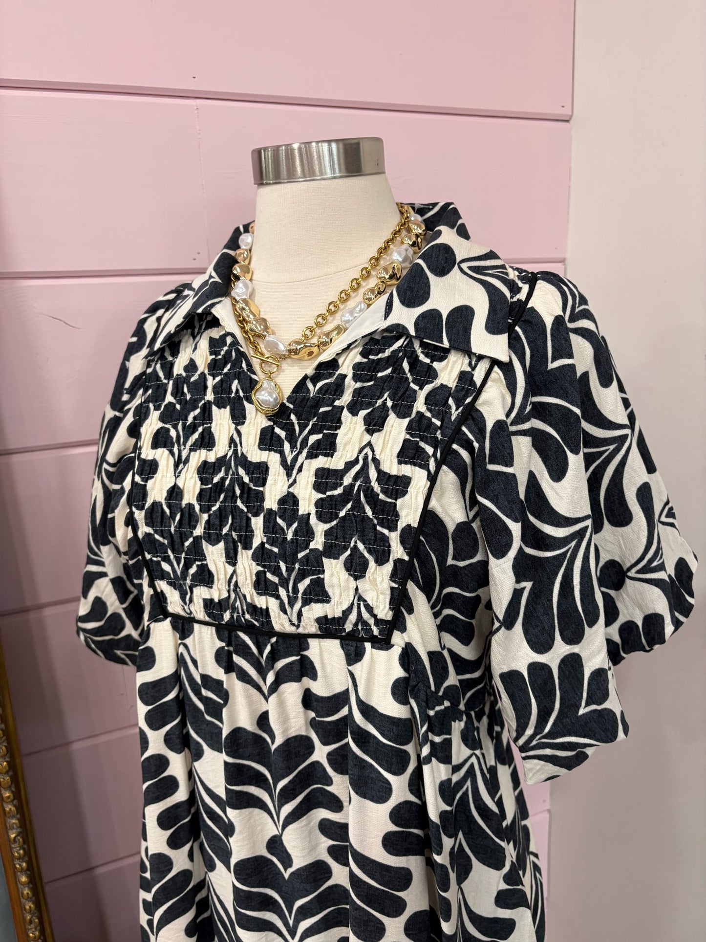 JODIFL- Black Puff Sleeve Dress