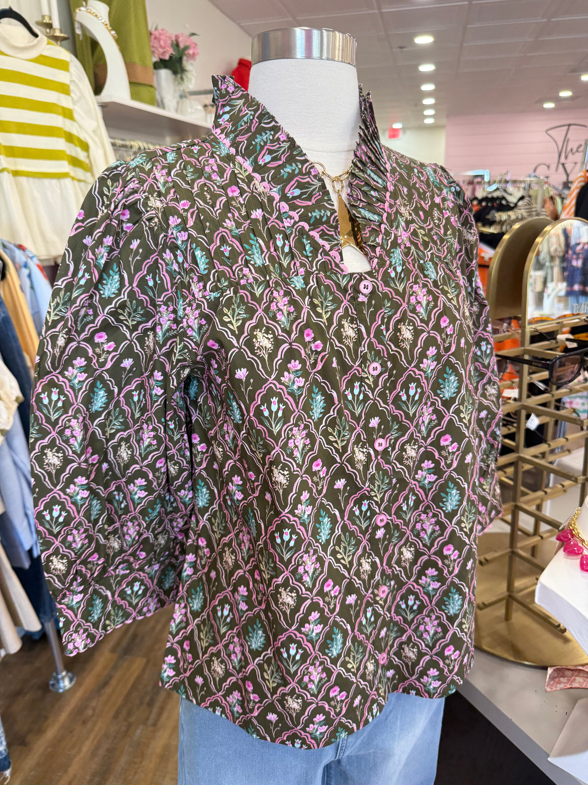 Jodifl- Brown Floral Top