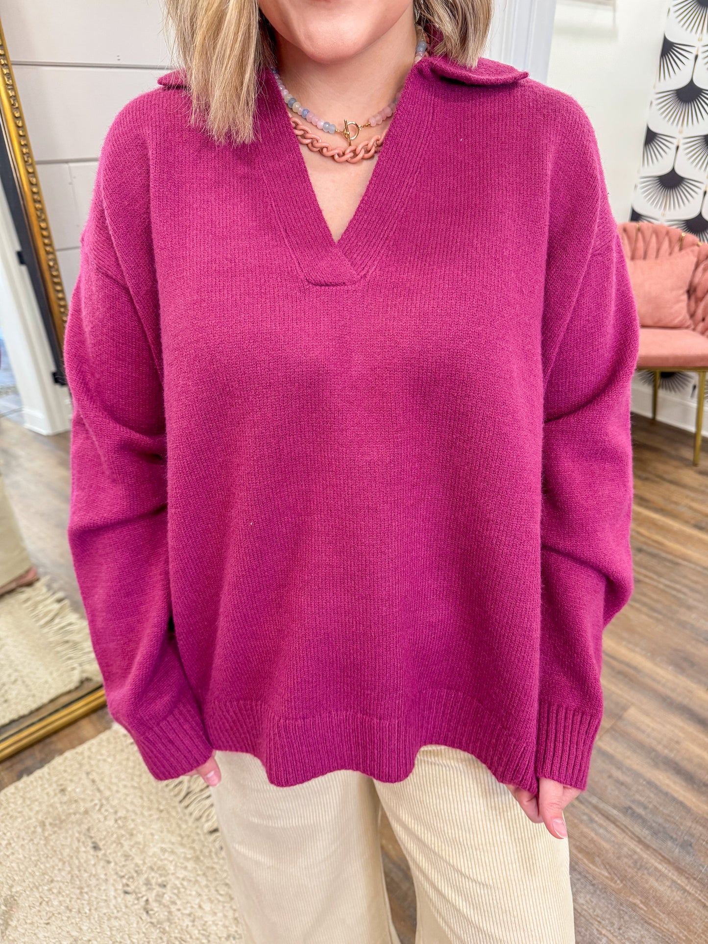 Raspberry Rue Sweater