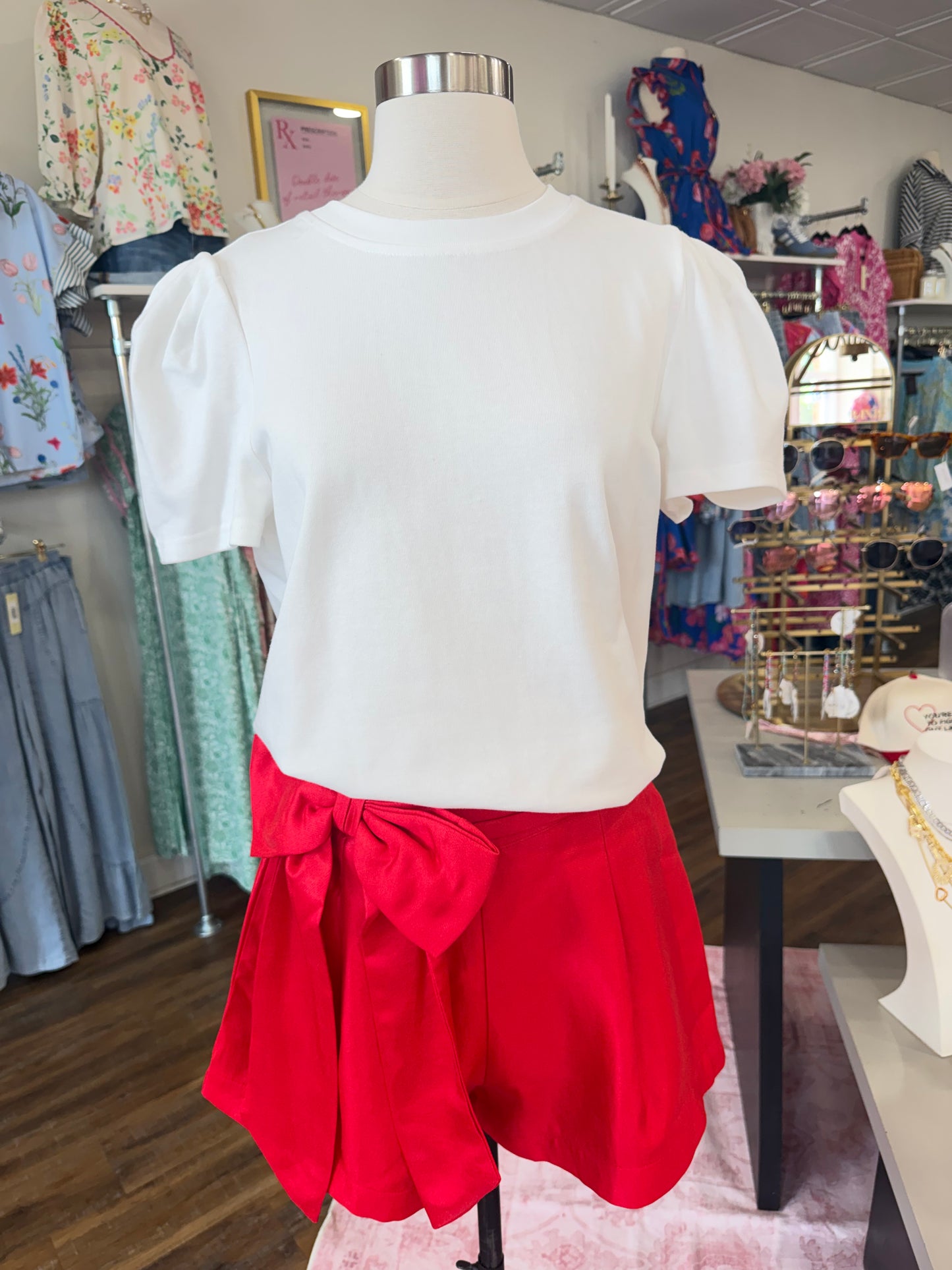 Glam- Red Bow Shorts