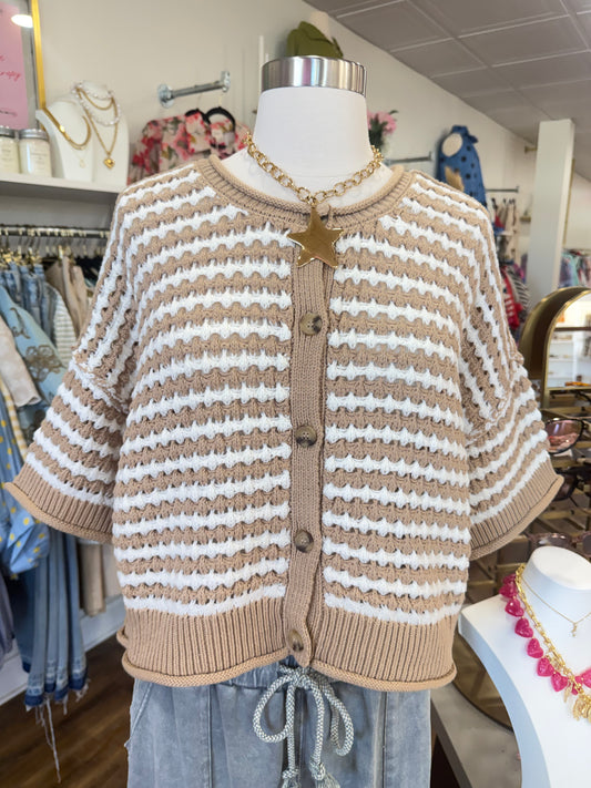 BP- Khaki Stripe Sweater Top