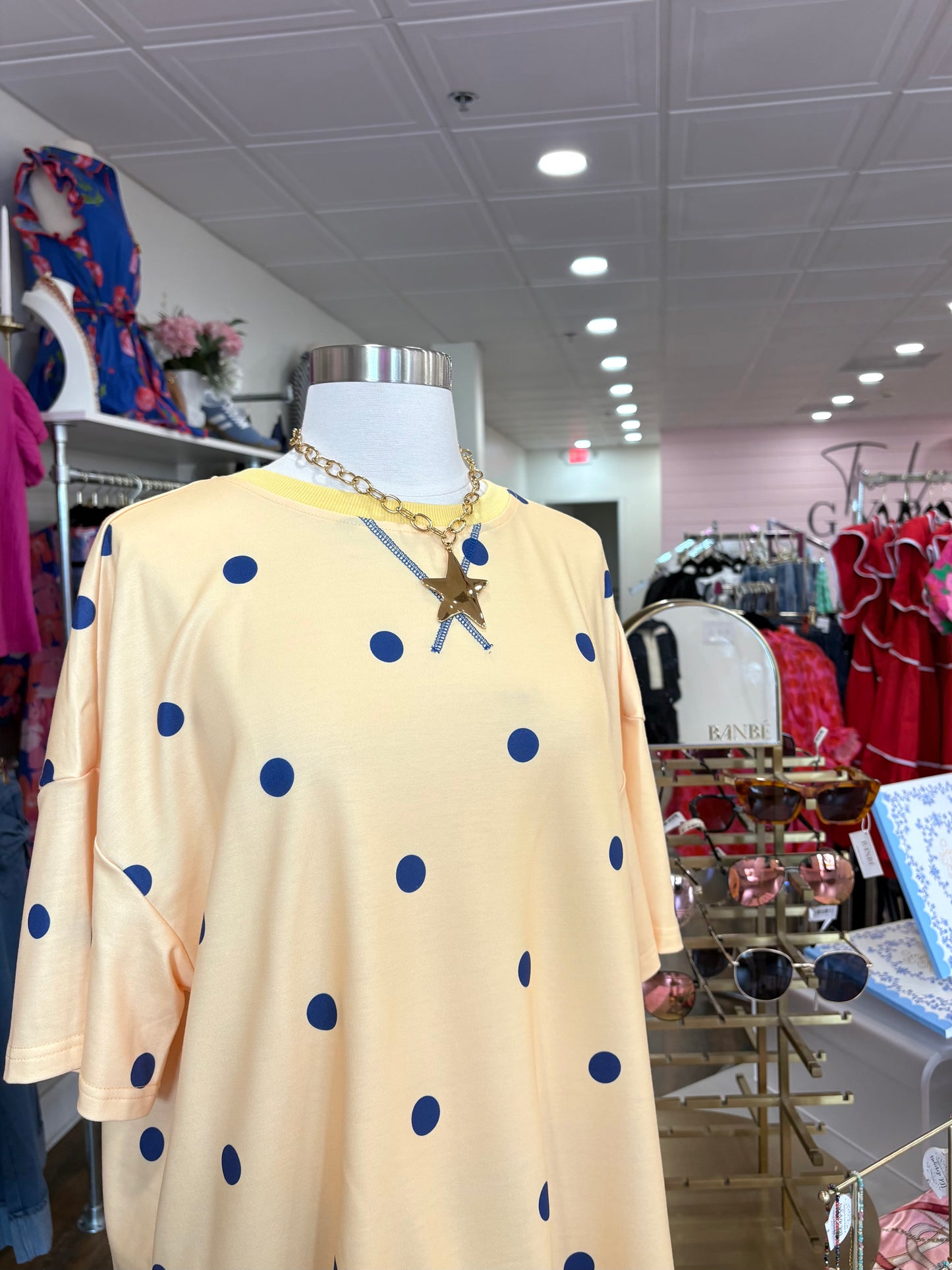 LAS- Yellow Polka Dot Blouse