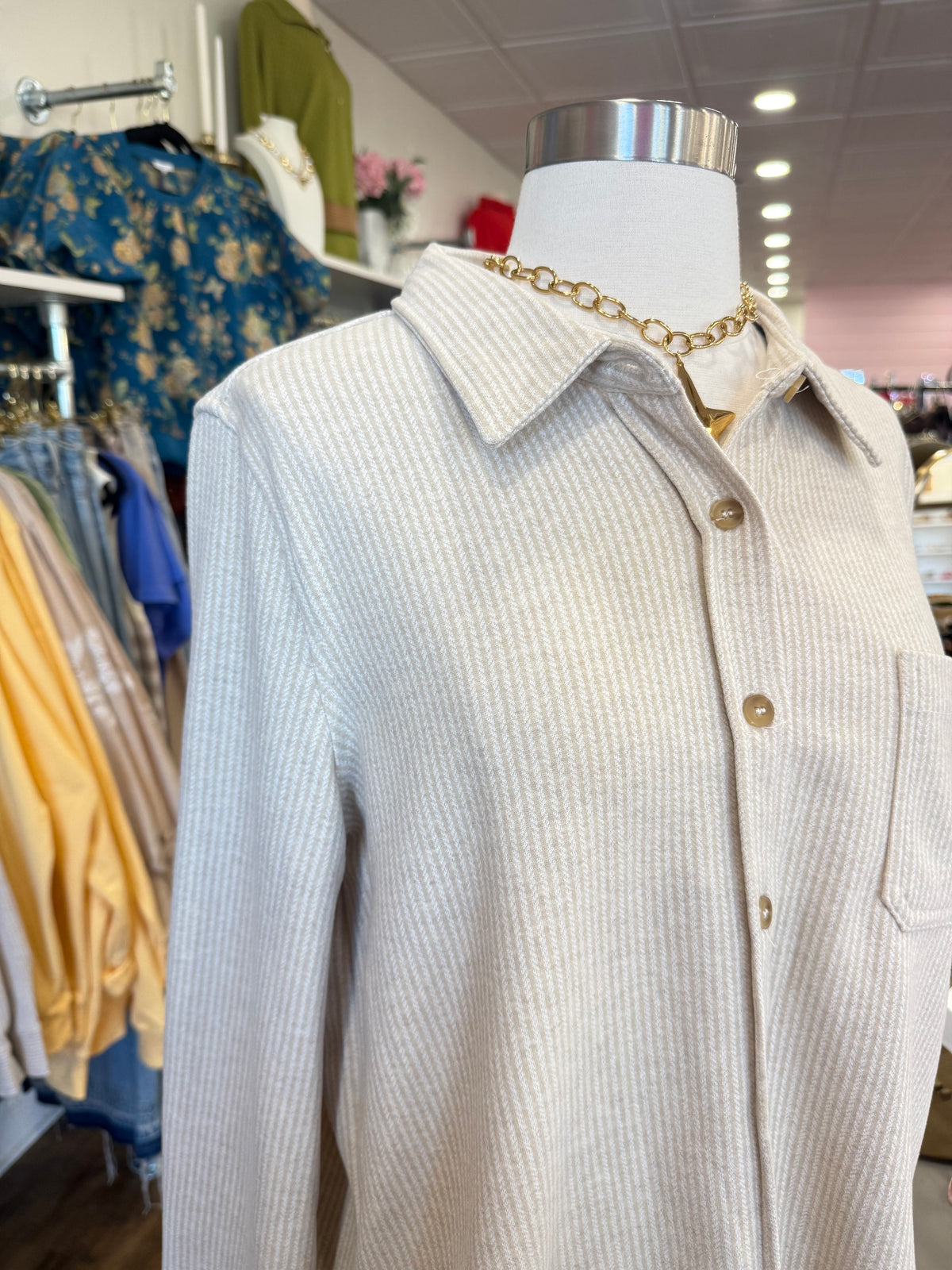 BP- Oatmeal Long Sleeve Button Down