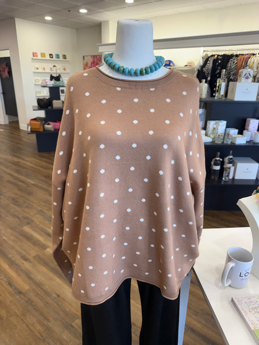 WM- Plus Camel Polka Dot Sweater