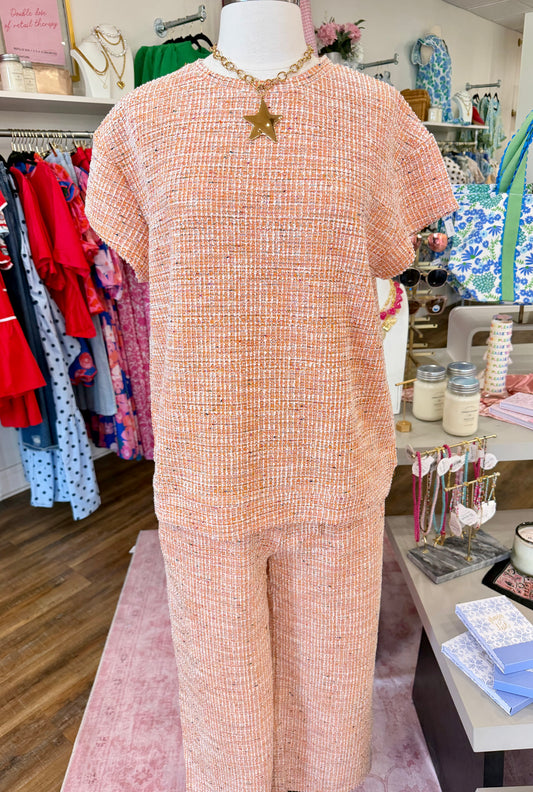 See & Be Seen- Orange Boucle Textured Set