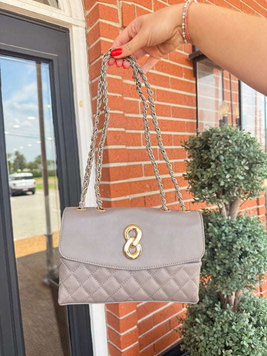 J&C- Dark Grey Quilted Crossbody